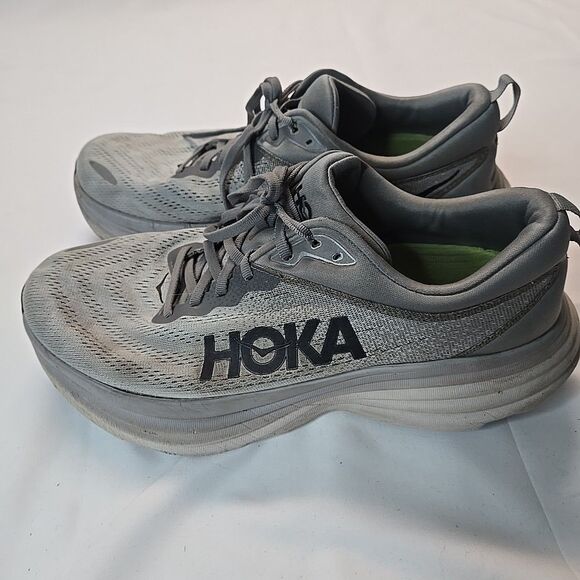 Hoka Bondi 8 Mens 10 2e Wide Running Shoes Gray Casual Athletic Streetwear main image 4